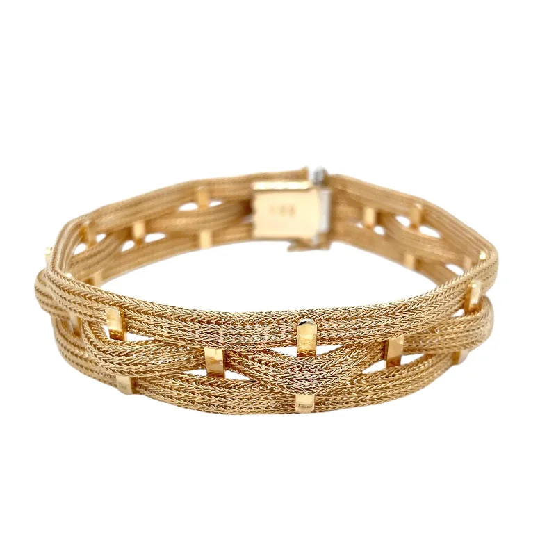 knot design bracelets for women -Fratelli Filippini 18K Gold Braided Bracelet