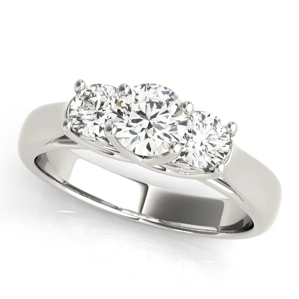 Ladies woodland hue wedding rings -Three Stone Diamond Engagement Ring