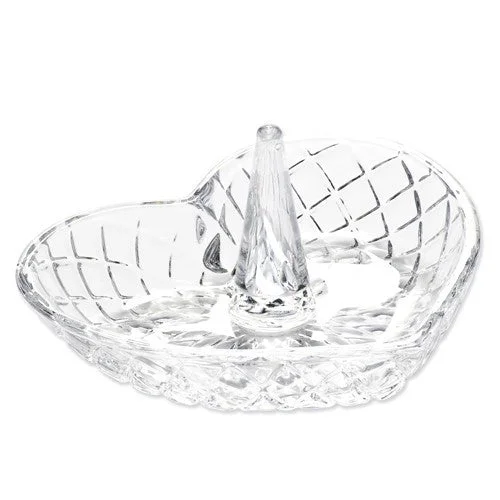 Ladies snowy white rings -Heart Shape Glass Ring Holder