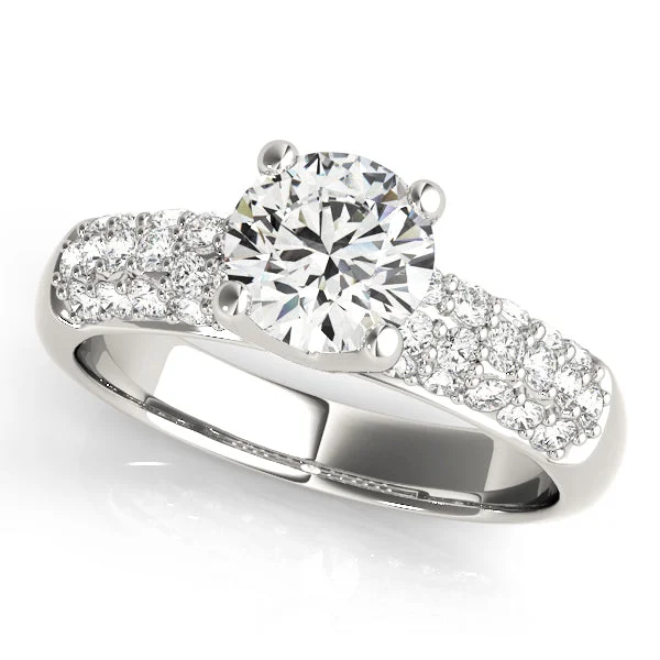 Ladies slim sparkle wedding rings -Pave Diamond Engagement Ring