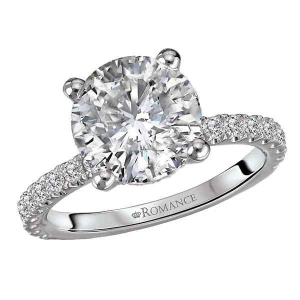 Ladies open eternity wedding rings -Diamond Semi-Mount Engagement Ring