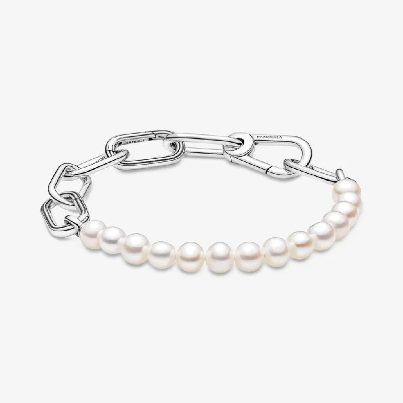 ladies leather bracelets with accents -PANDORA : Pandora ME Freshwater Cultured Pearl Bracelet with 2 Connectors