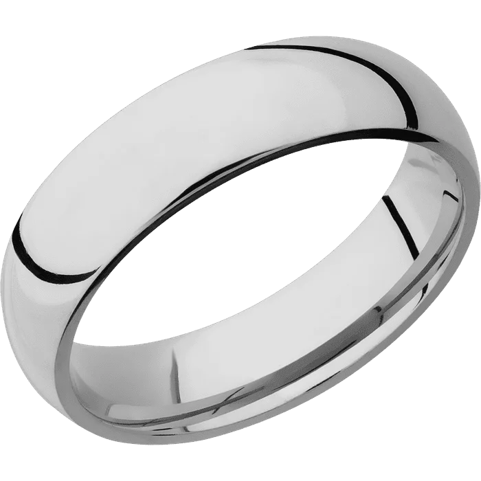 Ladies standout bold rings -6mm wide Domed Titanium Ring with Polish Finish