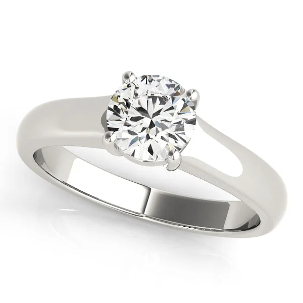 Ladies open eternity wedding rings -Solitaire Diamond Engagement Ring