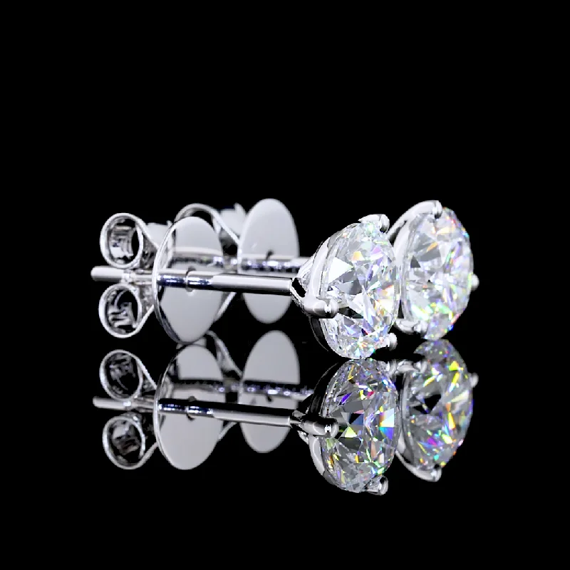 Ladies energy pulse earrings -14K White Gold Lab Grown Round Diamond Martini Earrings ER4166