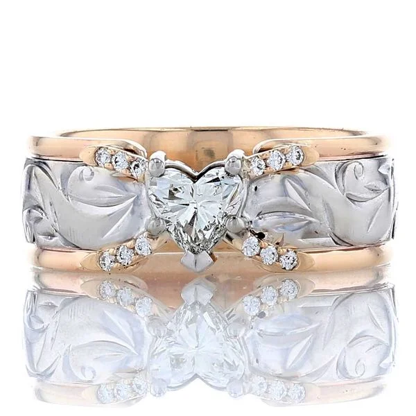 Ladies celestial star wedding rings -Xs and Os Heart Engagement Ring