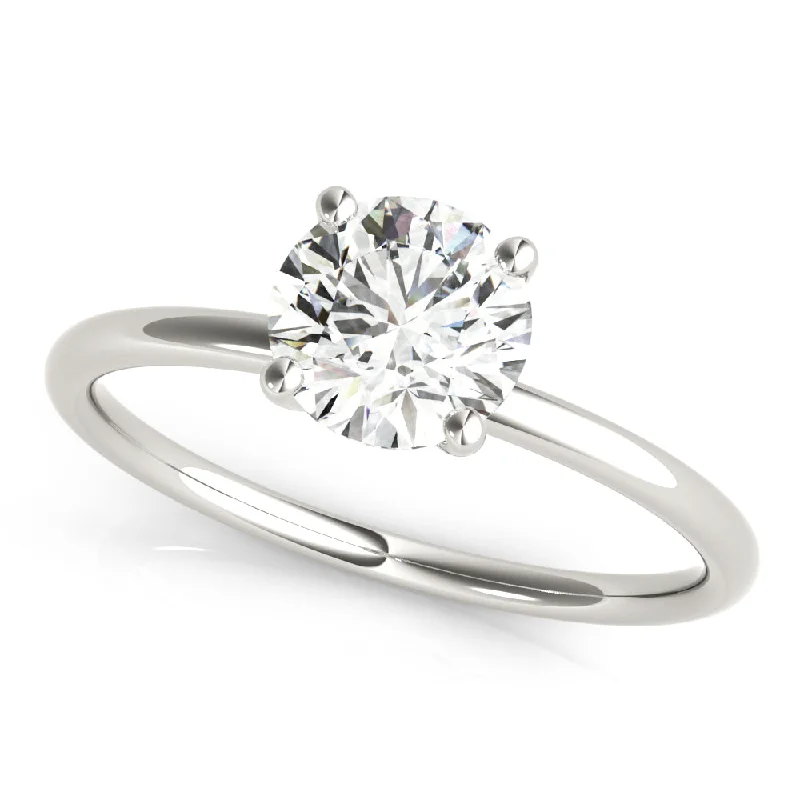 Ladies polished eternity wedding rings -Solitaire Diamond Engagement Ring