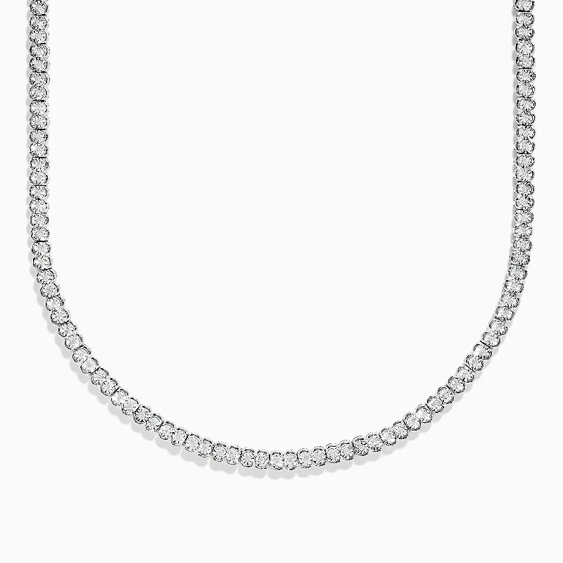 Ladies Necklaces with White Leucite-925 Sterling Silver Diamond Tennis Necklace