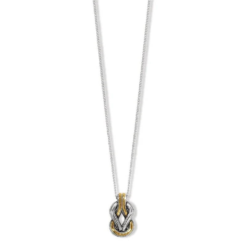 Ladies Necklaces with Wave Glow-Brighton : Interlok Harmony Two Tone Petite Necklace