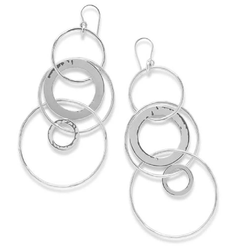 Ladies high sheen earrings -Ippolita Sterling Silver Classico Jumbo Hammered Jet Set Earrings