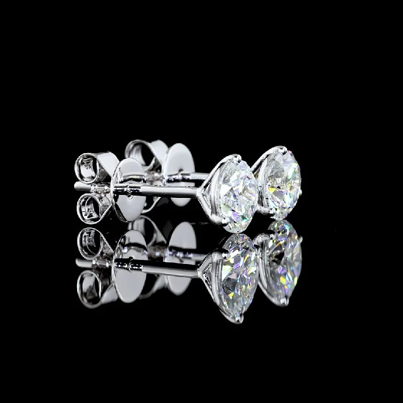 Ladies lavish gold earrings -14K White Gold Lab Grown Round Diamond Martini Earrings ER2191