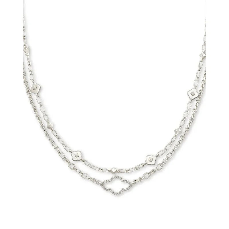 Ladies Necklaces for Work Glow-Kendra Scott : Abbie Multi Strand Necklace in Silver Rhodium