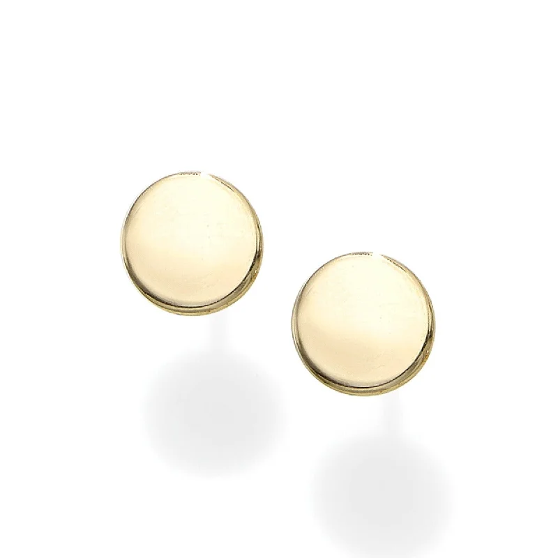 Ladies solar flare earrings -14kt Yellow Gold Polished Round Post Earring with Push Back Clasp ER8802