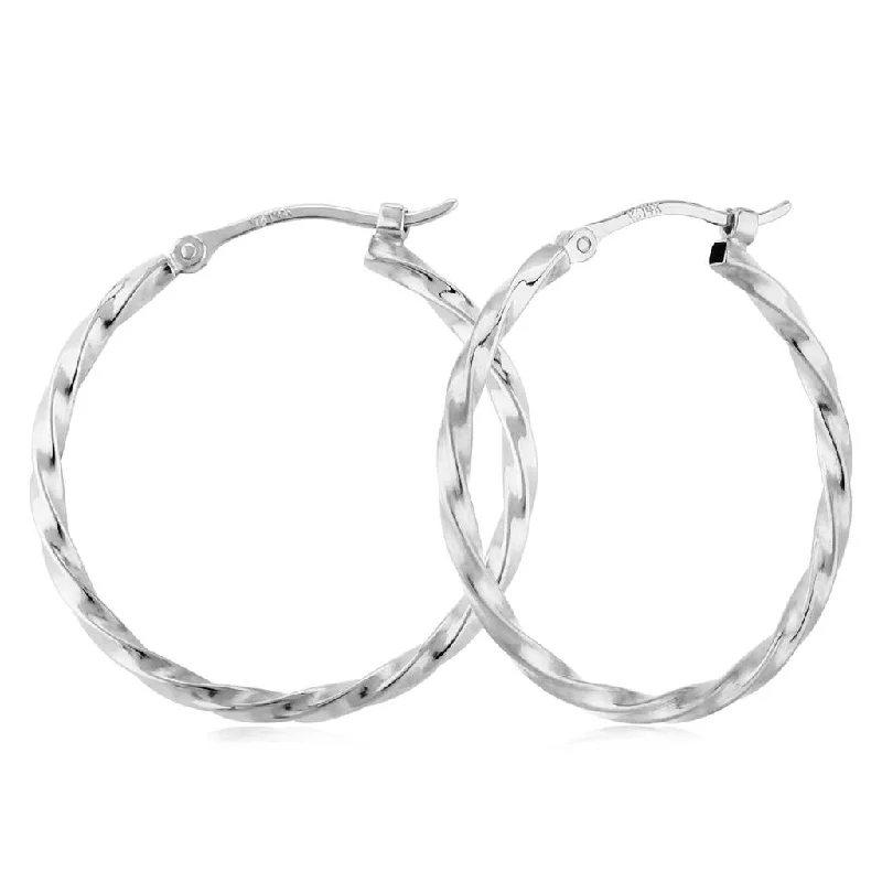 Ladies uneven edge earrings -Twisted Tube Hoop Earrings