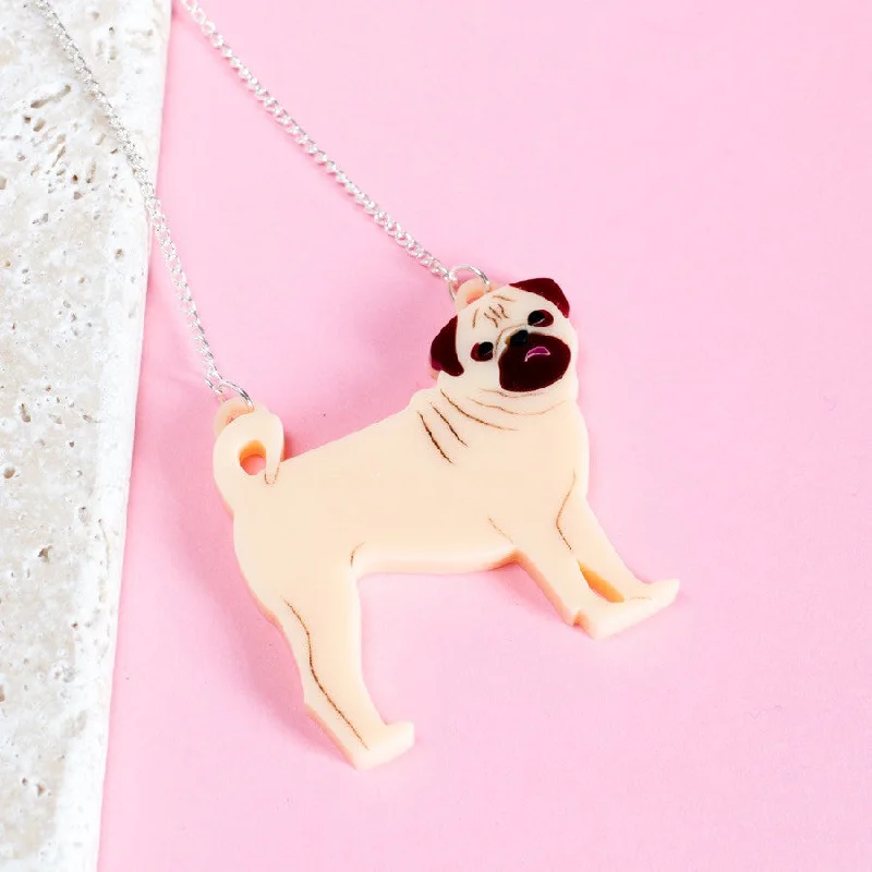 Ladies Necklaces with Lock Spark-Pug Necklace