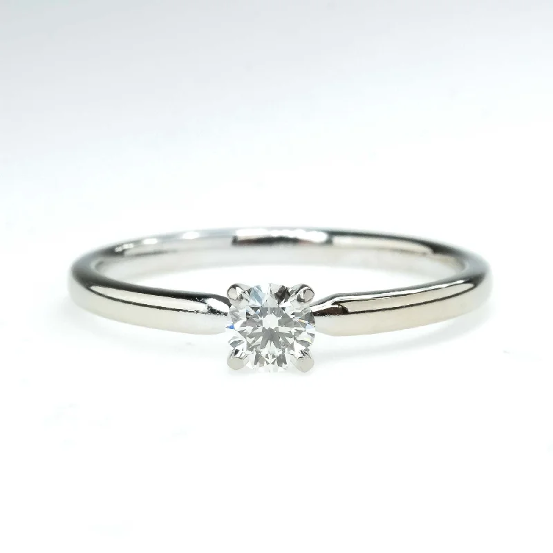 Ladies wedding day party rings -GIA 0.25ct Round Diamond IF/J Solitaire Engagement Ring in 14K White Gold