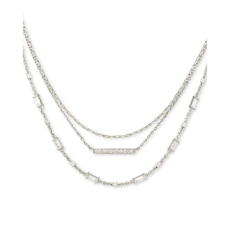 Ladies Necklaces with Warm Opal-Kendra Scott : Addison Triple Strand Necklace in Silver