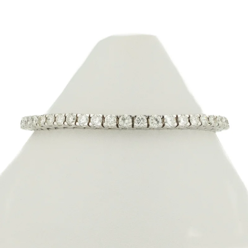 ladies bracelets star charms -6.19ctw Round Diamond 7" Tennis Bracelet in 14K White Gold