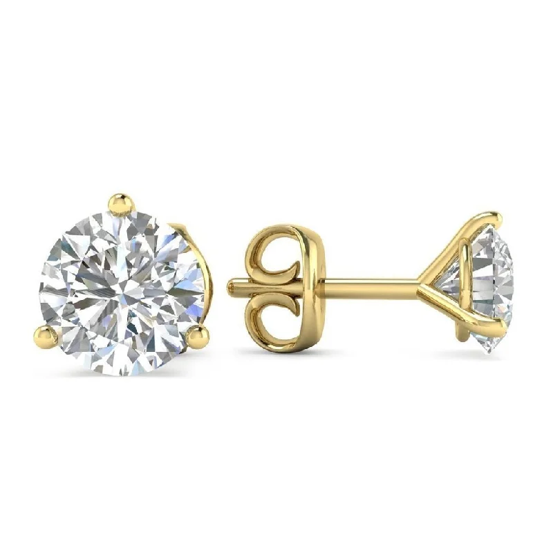 Ladies resilient steel earrings -18K Yellow Gold Lab Grown Diamond Martini Earrings R050Y18M011