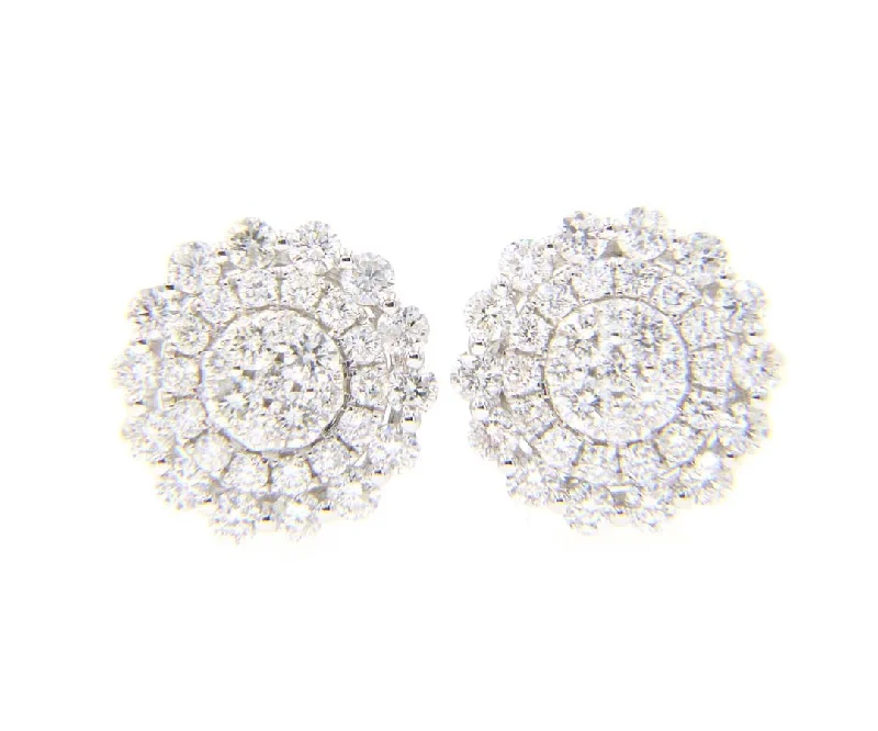 Ladies desert dune earrings -New 1.35ctw Diamond Flower Stud Earrings in 14K