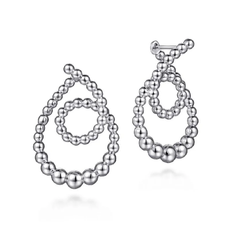 Ladies festive flair earrings -Gabriel & Co. - EG14435SVJJJ - 925 Sterling Silver Beaded  Drop Earrings