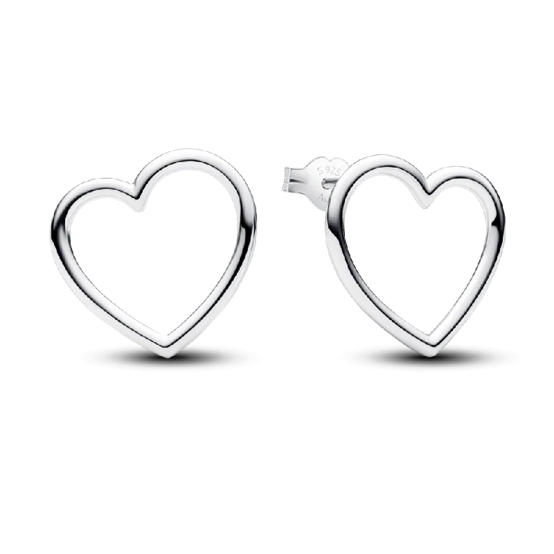 Ladies blissful spark earrings -Front-facing Heart Stud Earrings 293077C00