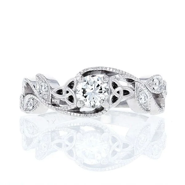 Ladies relaxed vow wedding rings -Floral Celtic Engagement Ring