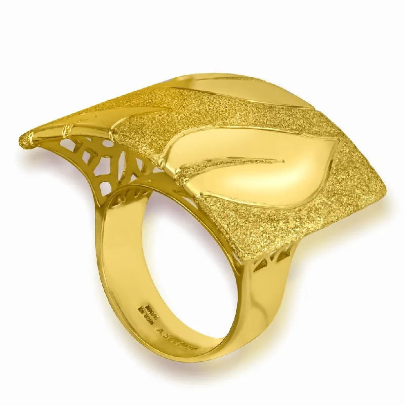 Ladies resin craft rings -Gold Leaf Ring