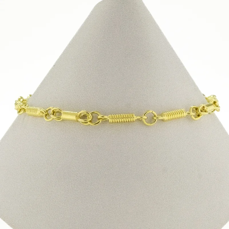 Fancy Fashion Link Bracelet 8" in 18K Yellow Gold