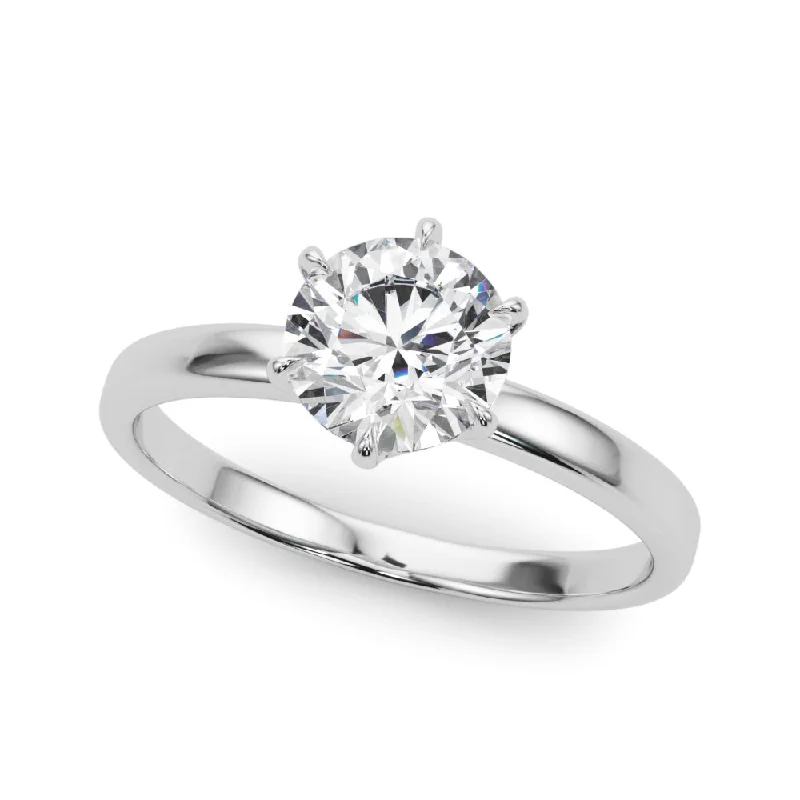 Ladies relaxed vow wedding rings -Solitaire Diamond Engagement Ring