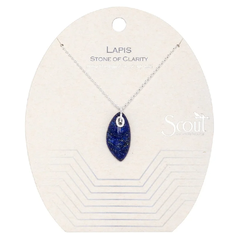 Ladies Necklaces with Wing Glow-Scout Curated Wears : Organic Stone Necklace Lapis/Silver - Stone of Clarity