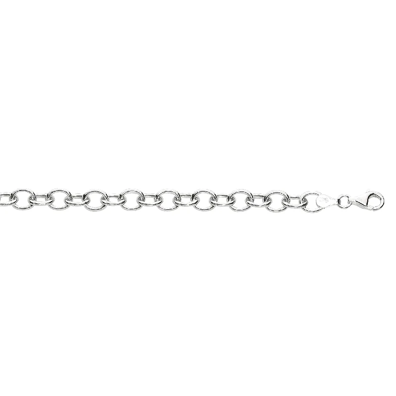 ladies gold bracelets wave patterns -Silver Medium Round Link Bracelet