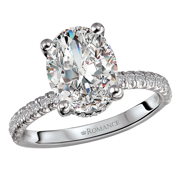 Ladies colorful gem wedding rings -Semi-Mount Diamond Engagement Ring