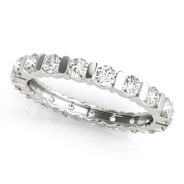 Ladies textured platinum wedding rings -Diamond Wedding Ring