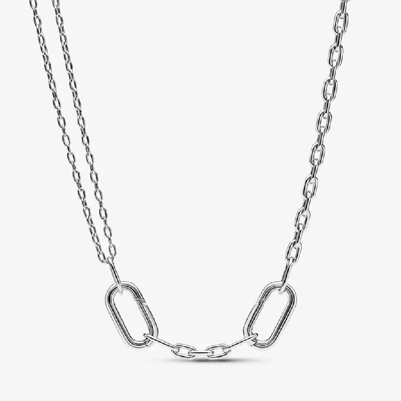 Ladies Necklaces Petite Spark-PANDORA : Pandora ME Double Link Chain Necklace in Sterling Silver