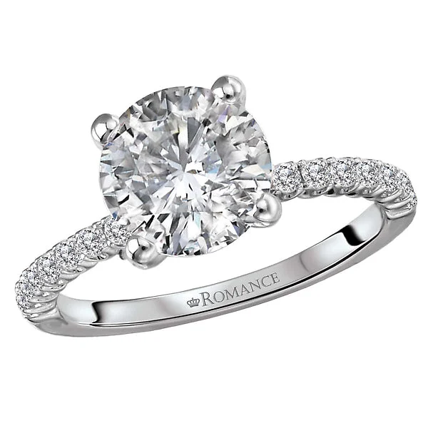 Ladies rustic charm wedding rings -Diamond Semi-Mount Engagement Ring