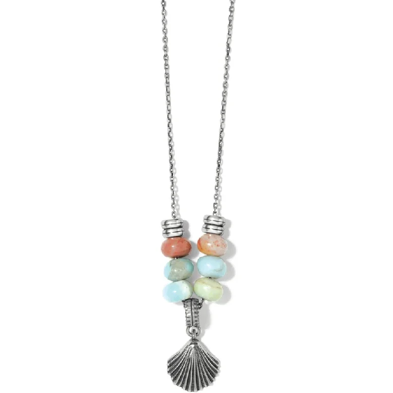 Ladies Necklaces Trendy Spark-Brighton : Silver Shells Bay Necklace in Silver - Blue