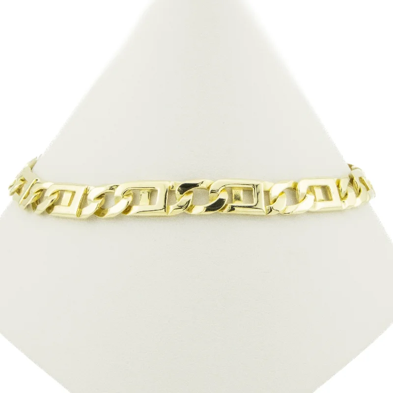 affordable bracelets for women budget -7mm Wide Gold Fancy 8.5" Bracelet in 14K Yellow Gold - 820 grams