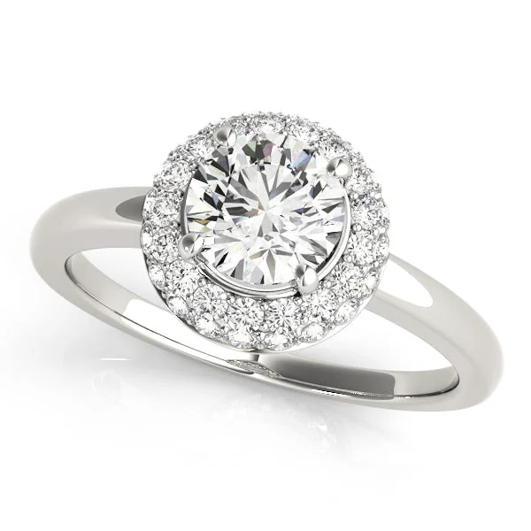 Ladies tropic bloom wedding rings -Halo Diamond Engagement Ring