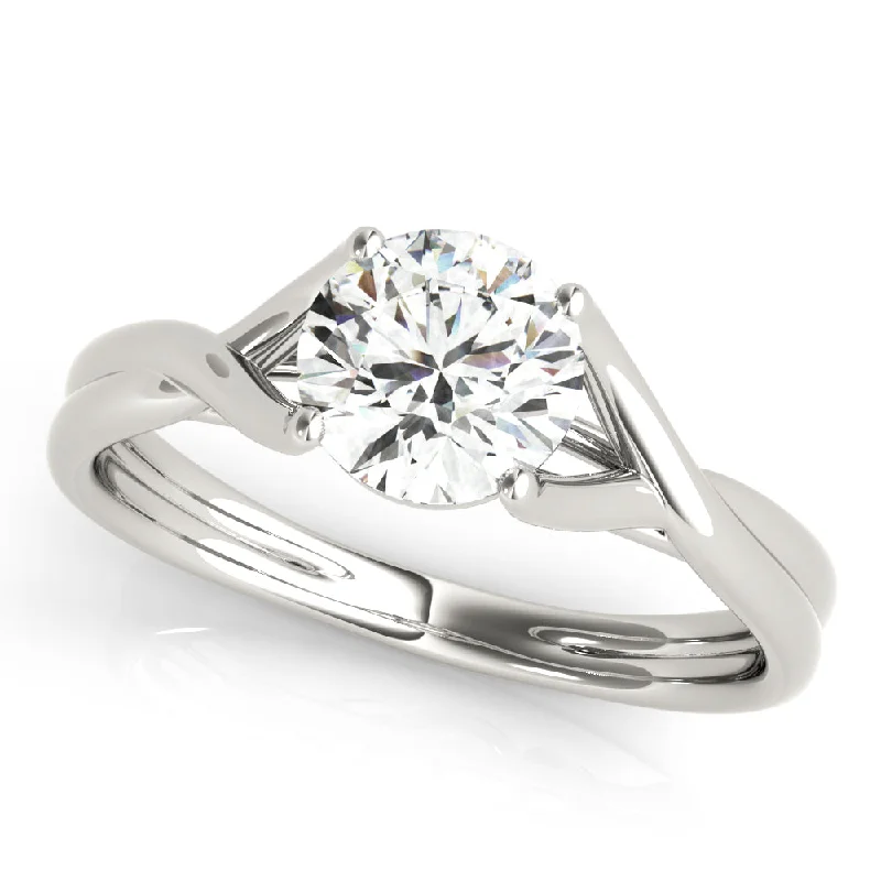 Ladies crisp geometric wedding rings -Solitaire Diamond Engagement Ring