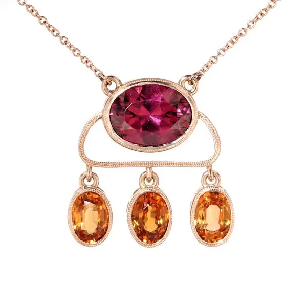 Ladies Necklaces for Founder Shine-Rose Gold Garnet Necklace