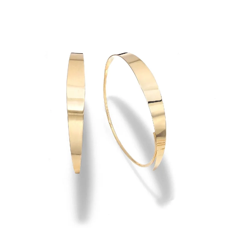 Ladies fable charm earrings -14kt Yellow Gold Polished Hoop Earring with Slide Clasp ER8855