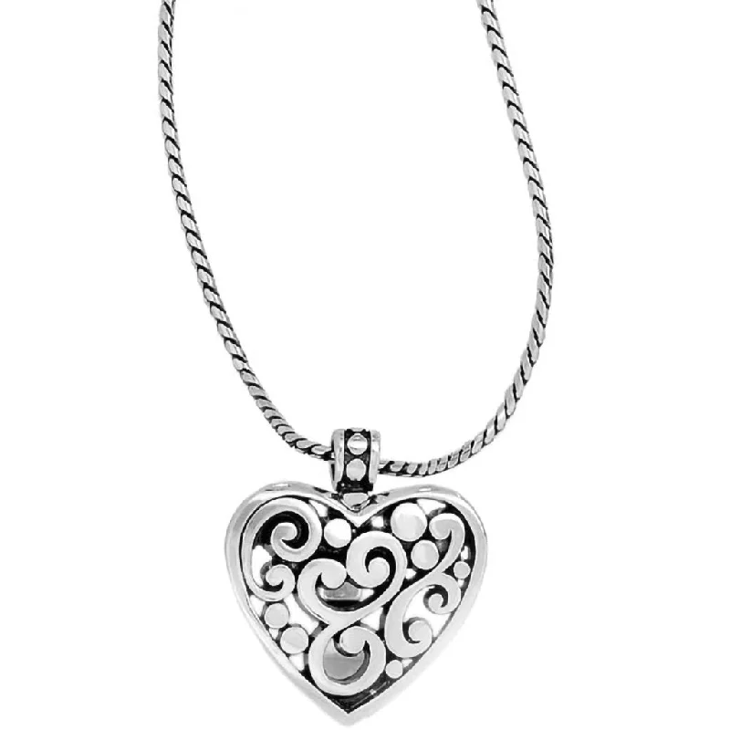 Ladies Necklaces Simple Shine-Brighton - Contempo Heart Badge Clip Necklace