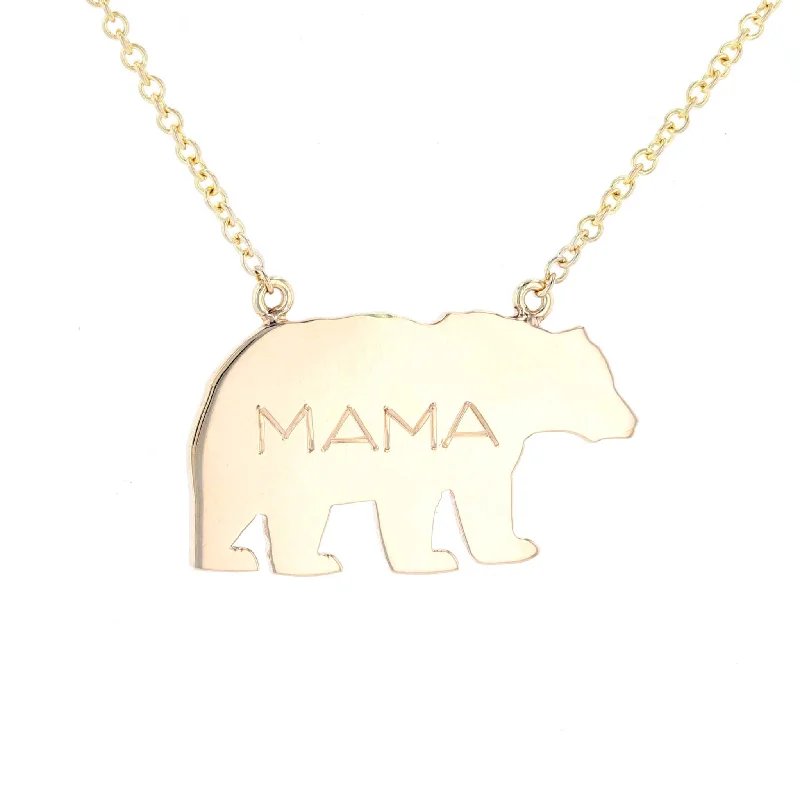 Ladies Necklaces with Wave Glow-Mama Bear Necklace