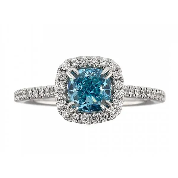 Ladies value sparkle wedding rings -Blue Diamond Engagement Ring