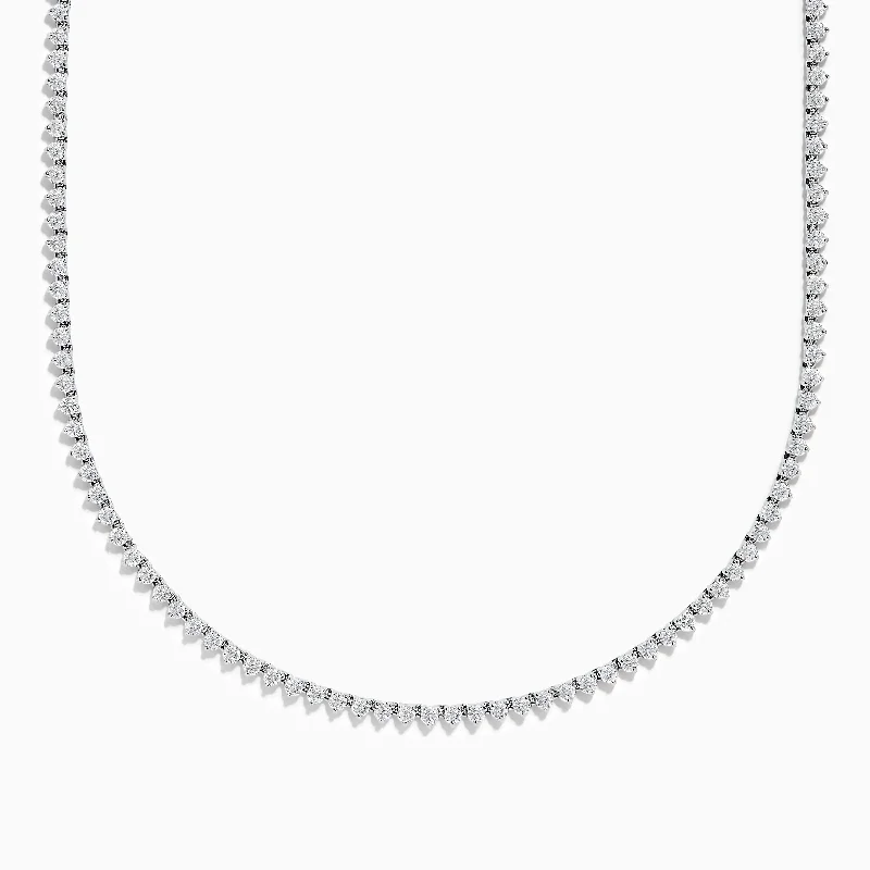 Ladies Necklaces with Tree Spark-Pave Classica 14K White Gold Diamond Tennis Necklace 6.81 TCW