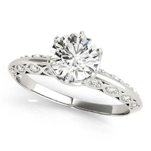 Ladies muted tone wedding rings -Vintage Diamond Engagement Ring