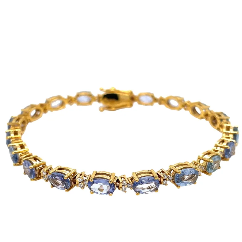 ladies bracelets sunburst charms -CTW 14 Light Blue Sapphire Diamond Rose Gold Link Bracelet