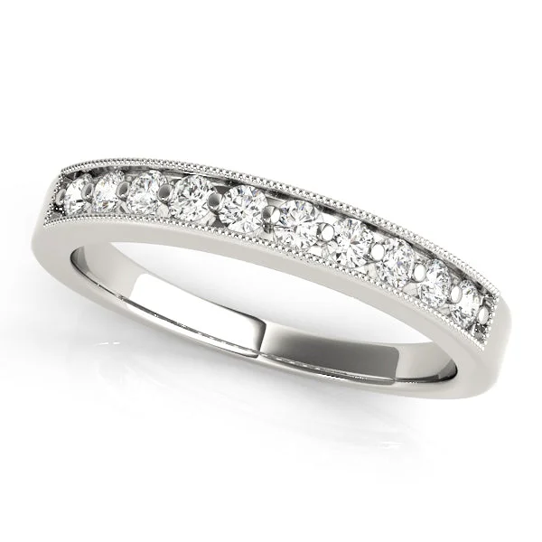 Ladies matte elegance wedding rings -Diamond Wedding Ring