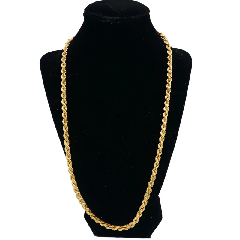 Ladies Necklaces with Bloom Glow-18K Gold Rope Necklace